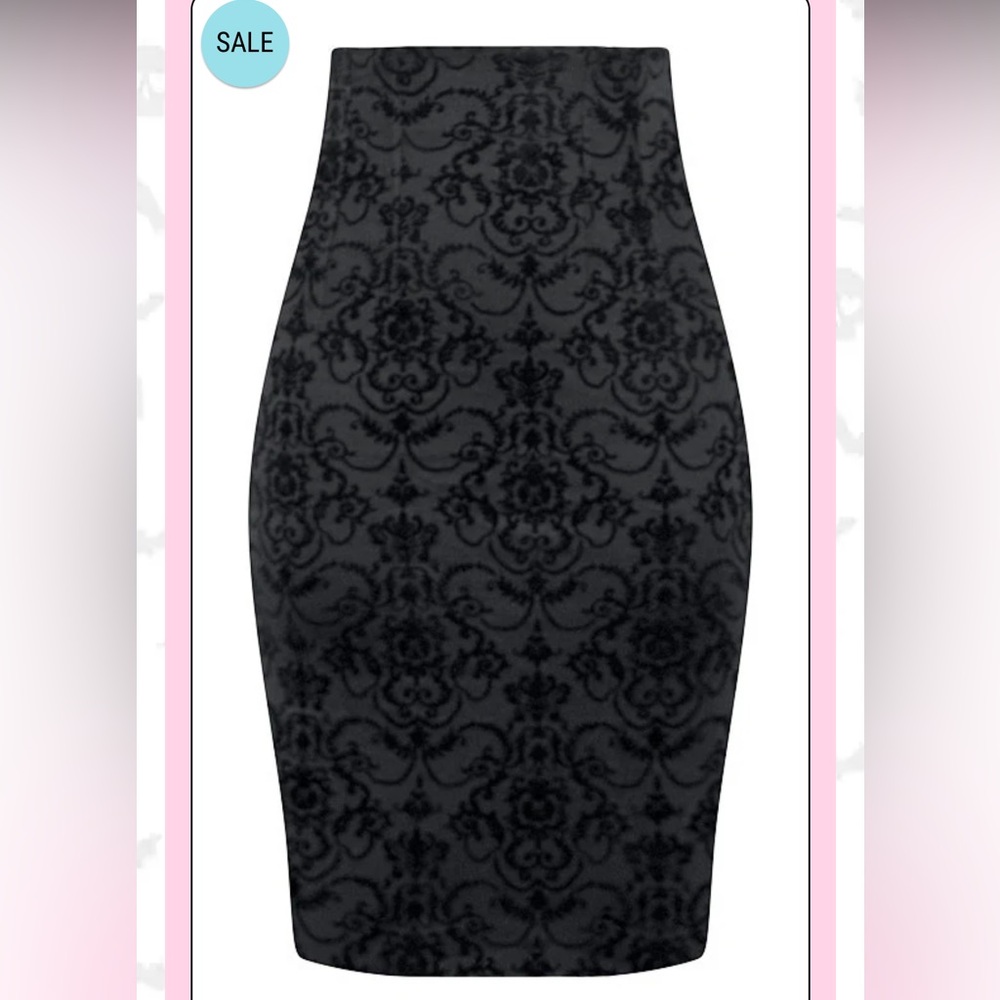 NWT Double Trouble Apparel High Waist Damask Pencil Skirt